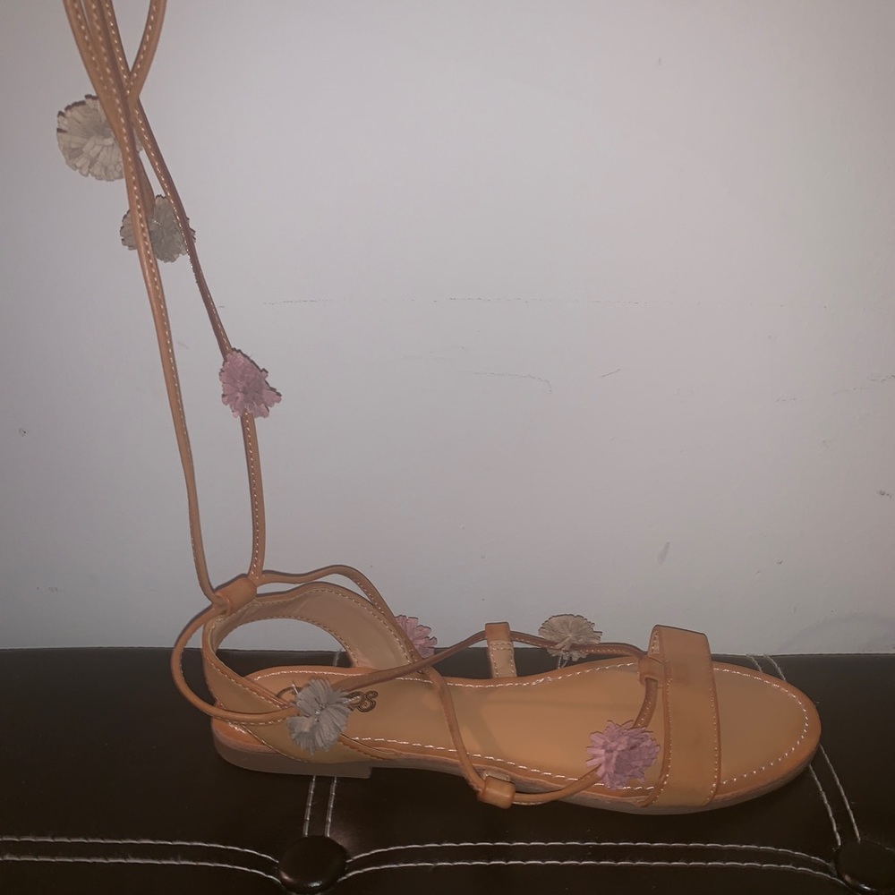 Leg lace up brown sandals - Picture 2 of 4